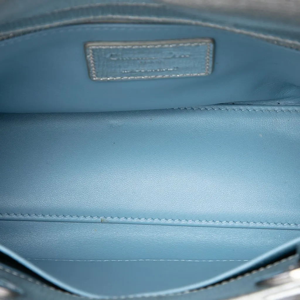 Dior Small Metallic Lambskin Cannage My ABCDior Lady Dior Silver Leather Very good - Model View