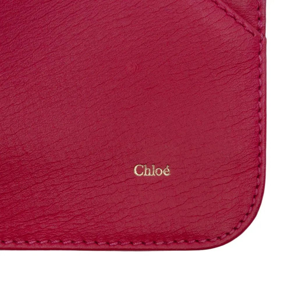Chloé Leather Envelope Clutch Red Leather Very good - Box View