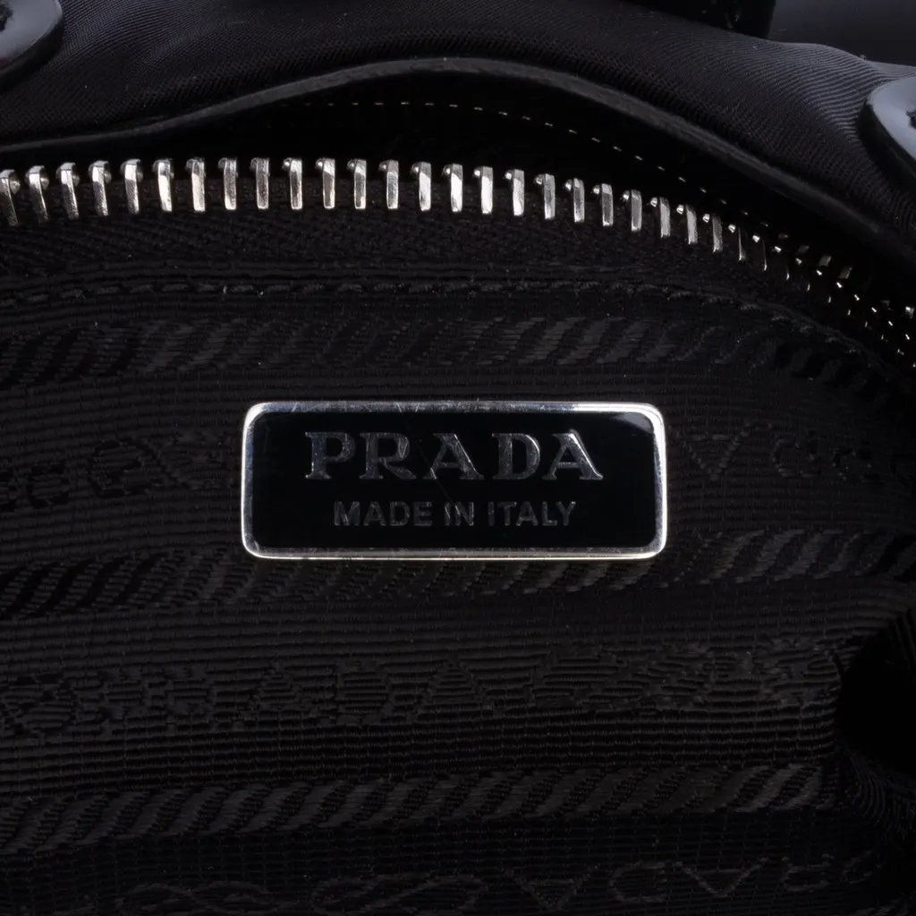 Prada Re Nylon and Shiny Calfskin Re Edition 2002 Moon Satchel Black Very good - Box View