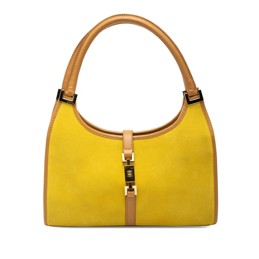 Gucci Suede Jackie Bardot Handbag Yellow Leather Very good - Front View