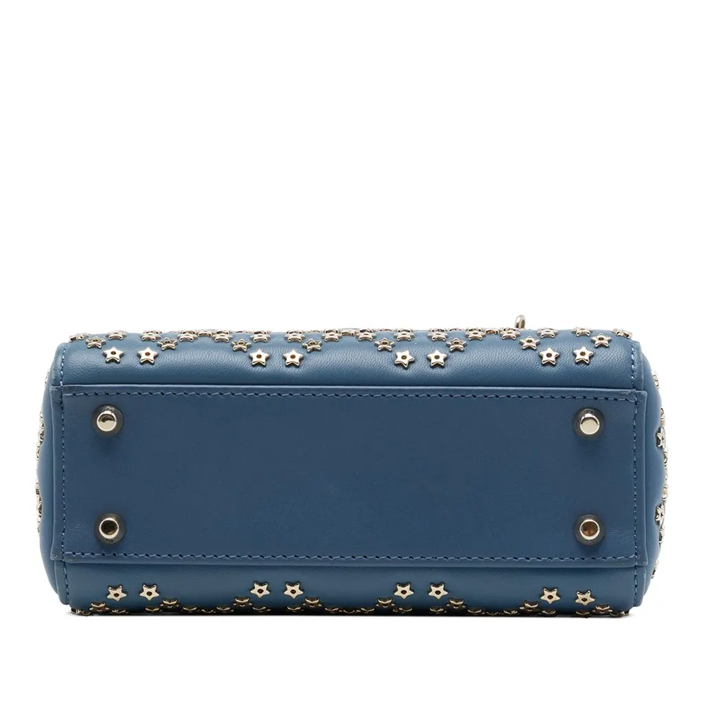 Dior Mini Lambskin Cannage Lucky Star Studded Lady Dior Blue Leather Very good - Inside View