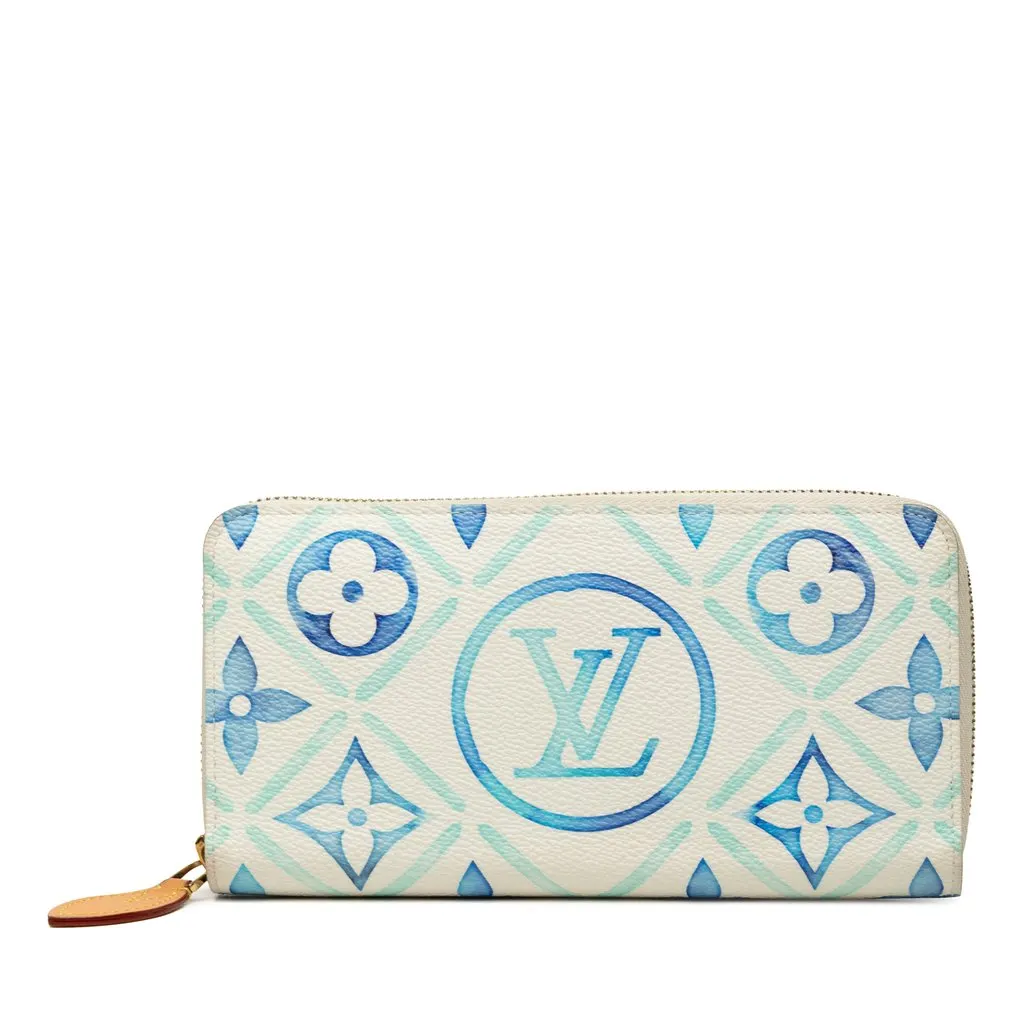 Louis Vuitton Monogram Tiles By The Pool Zippy Wallet Blue Very good - Front View