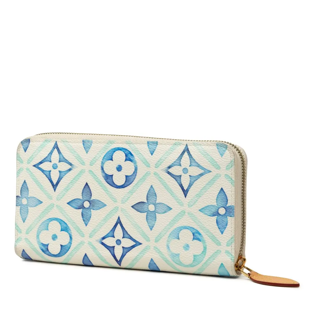 Louis Vuitton Monogram Tiles By The Pool Zippy Wallet Blue Very good - Back View