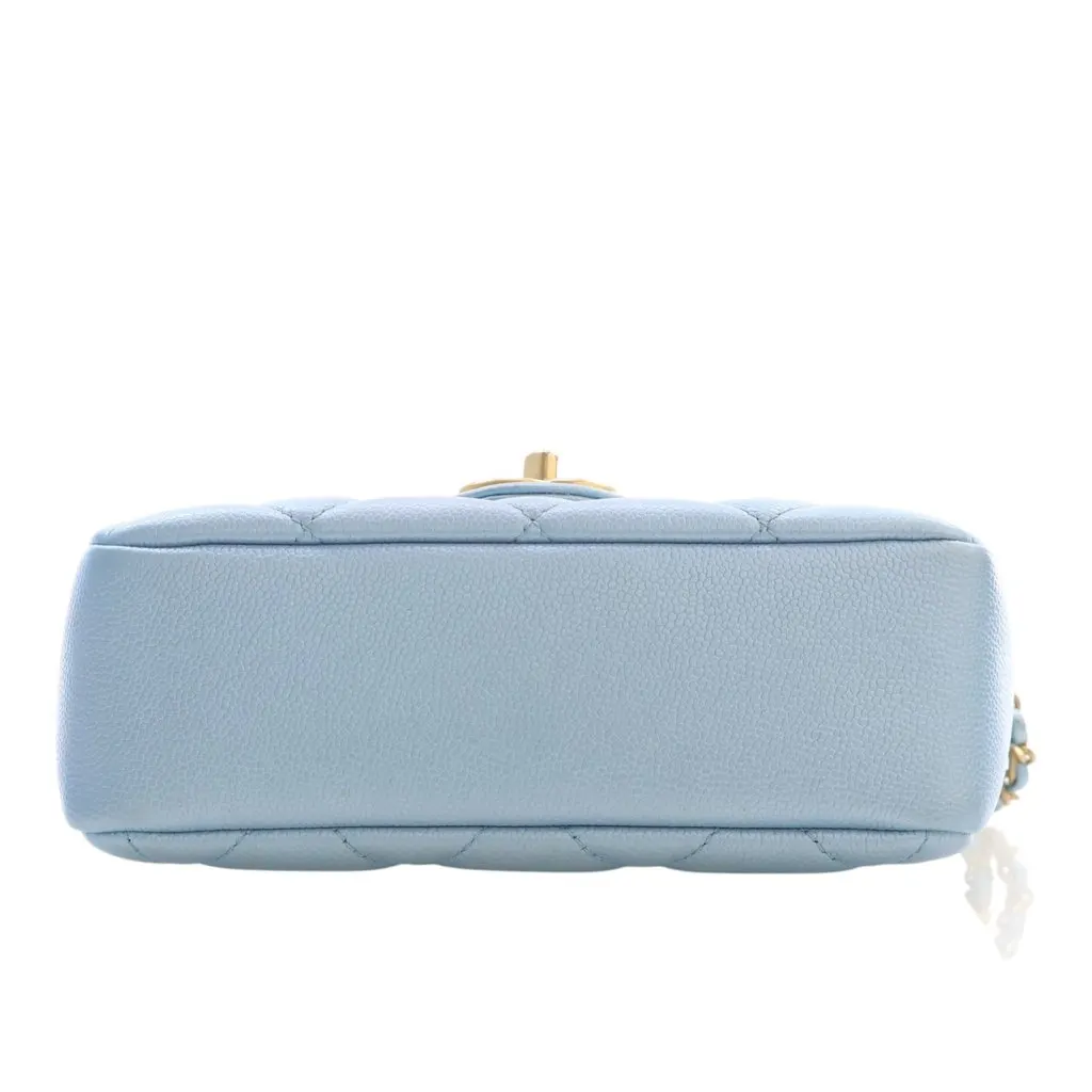 Chanel Mini Quilted Iridescent Caviar My Perfect Flap Blue Leather Very good - Box View