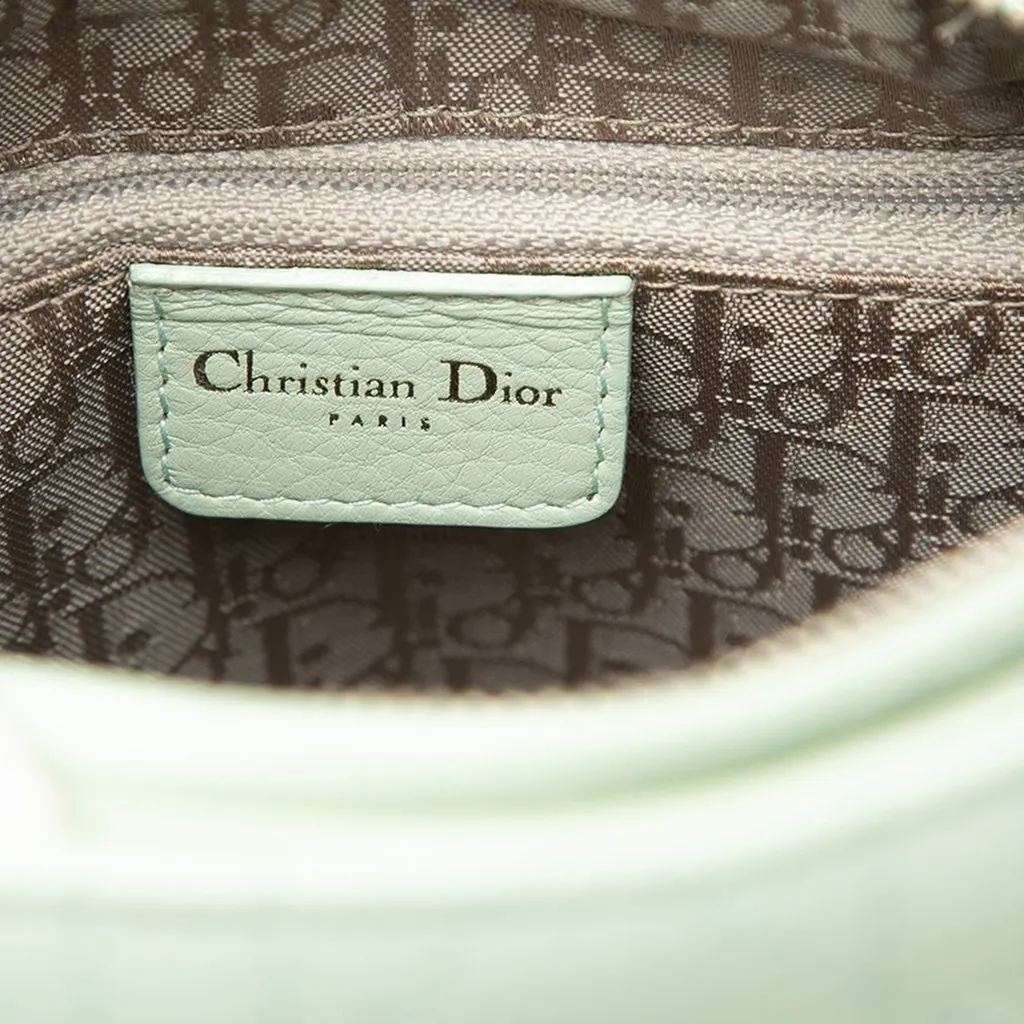 Dior Medium Calfskin Cannage Lady Dior Green Leather Very good - Box View