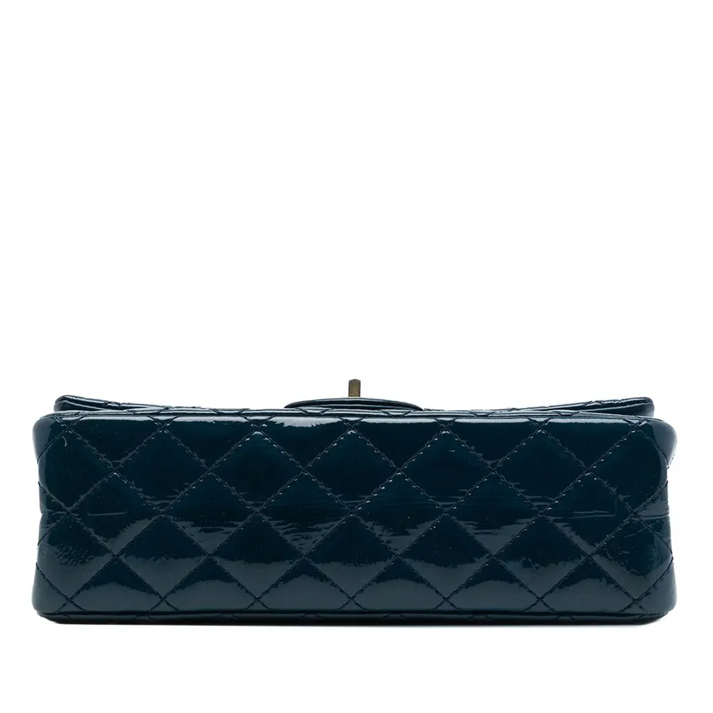 Chanel Quilted Patent Reissue 2.55 Double Flap 225 Blue Leather Very good - Inside View