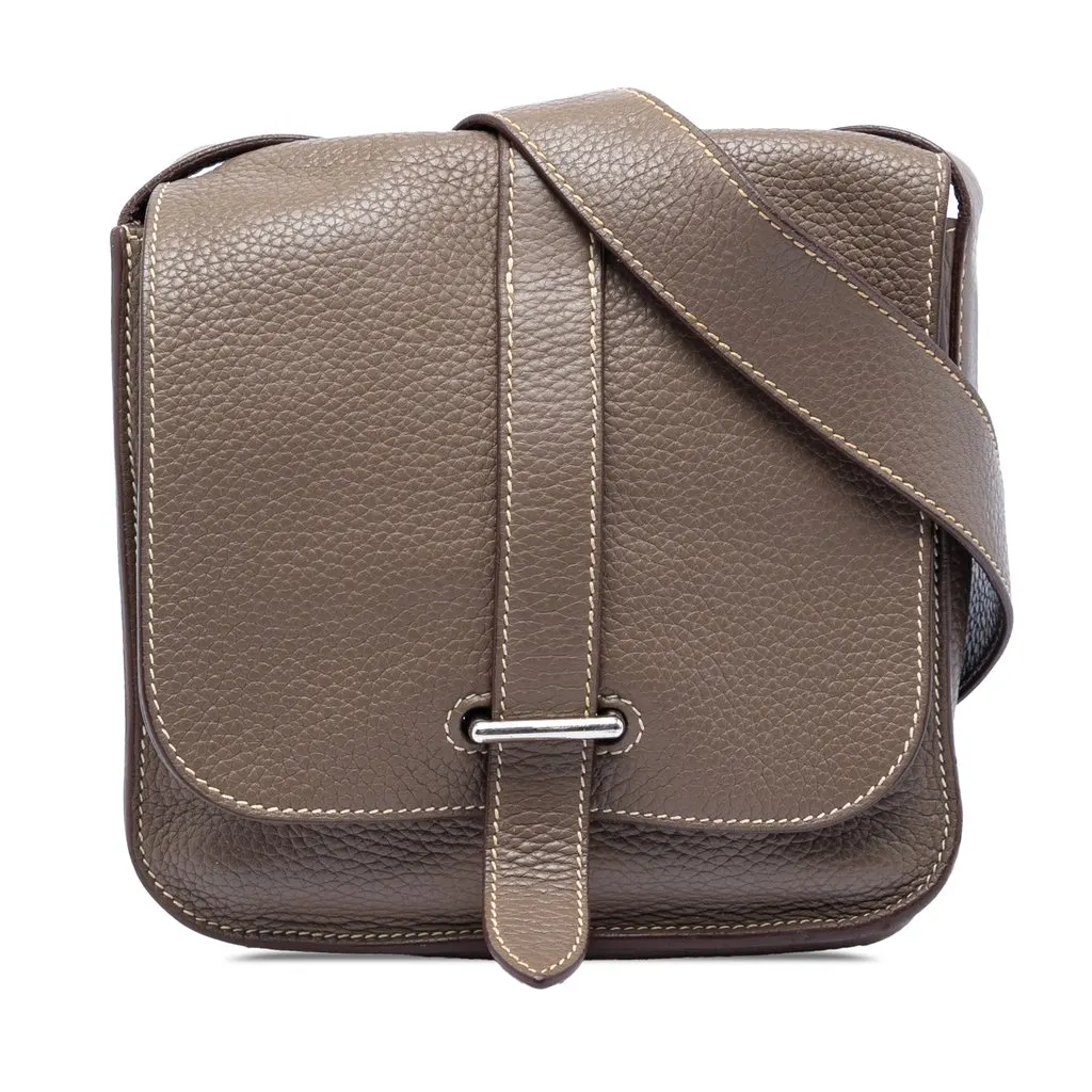 Hermès Clemence Steve Pochette Brown Leather Very good - Front View