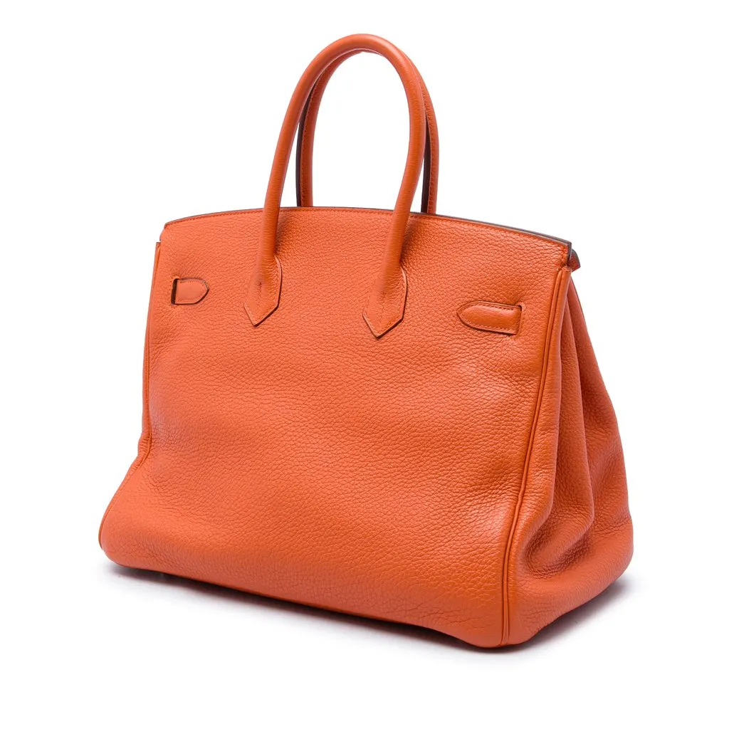 Hermès Togo Birkin Retourne 35 Orange Leather Very good - Back View