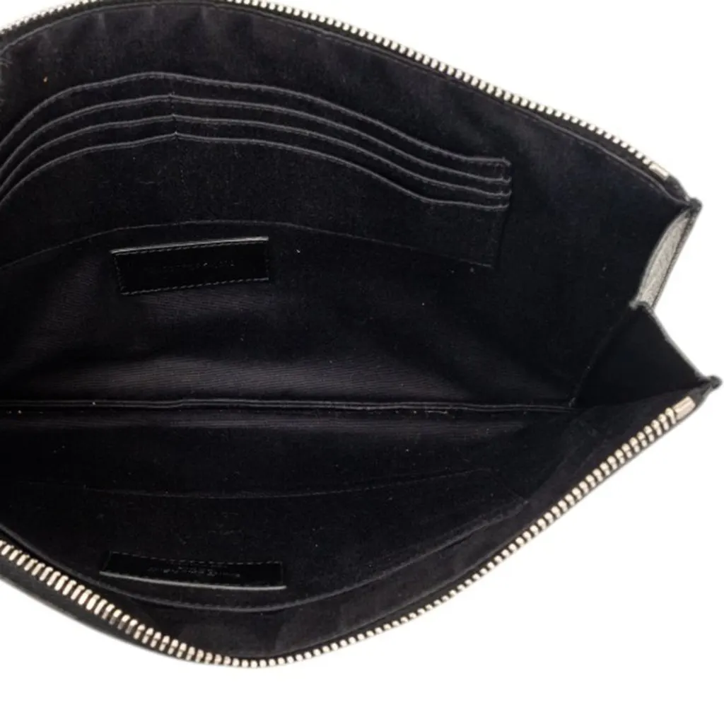 Saint Laurent Studded Leather Clutch Black Leather Very good - Model View