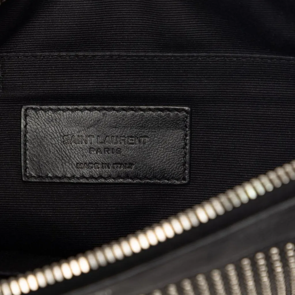 Saint Laurent Studded Leather Clutch Black Leather Very good - Box View