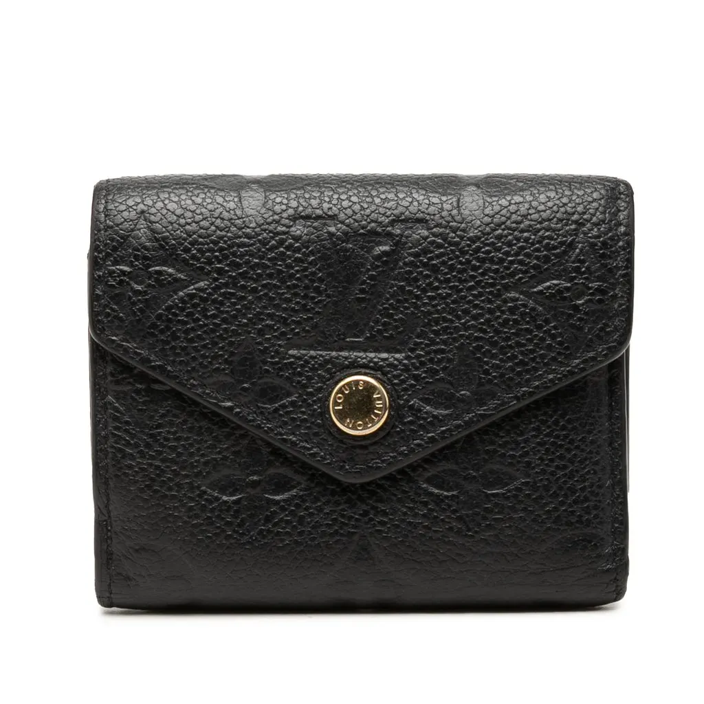 Louis Vuitton Monogram Empreinte Victorine Wallet Black Leather Very good - Front View
