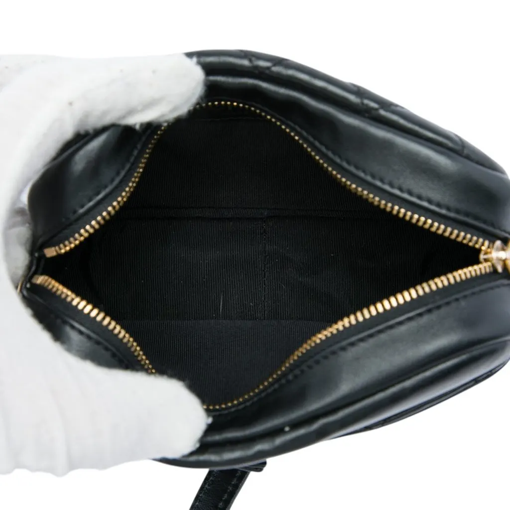 Chanel Small Quilted Lambskin Buckle Camera Bag Black Leather Very good - Model View
