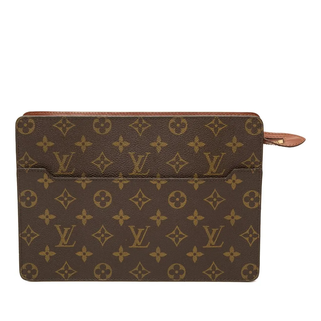 Louis Vuitton Monogram Pochette Homme Brown Canvas Good - Front View
