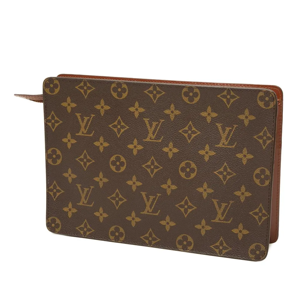 Louis Vuitton Monogram Pochette Homme Brown Canvas Good - Back View