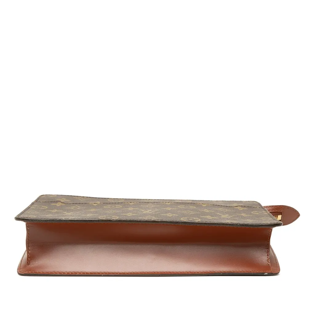 Louis Vuitton Monogram Pochette Homme Brown Canvas Good - Inside View