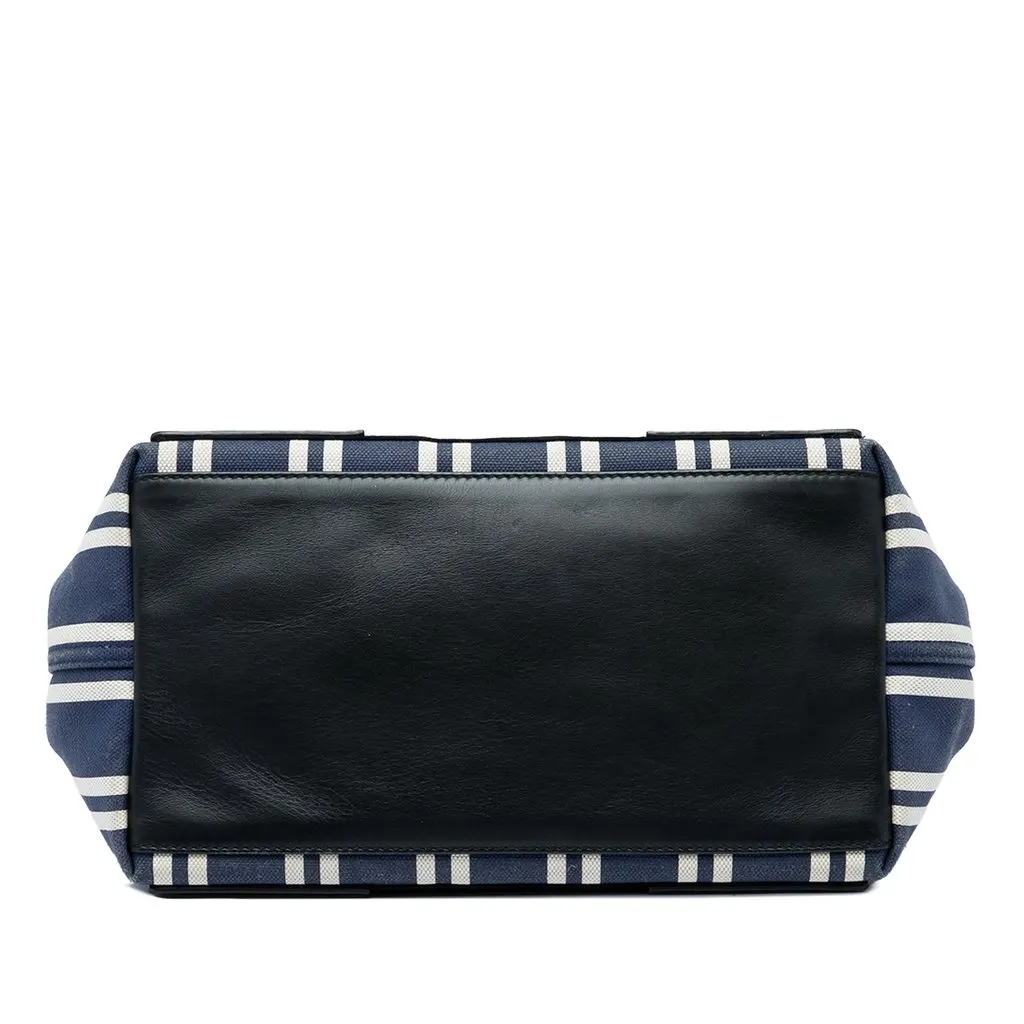 Balenciaga Canvas Striped Navy Cabas S Blue Canvas Very good - Inside View