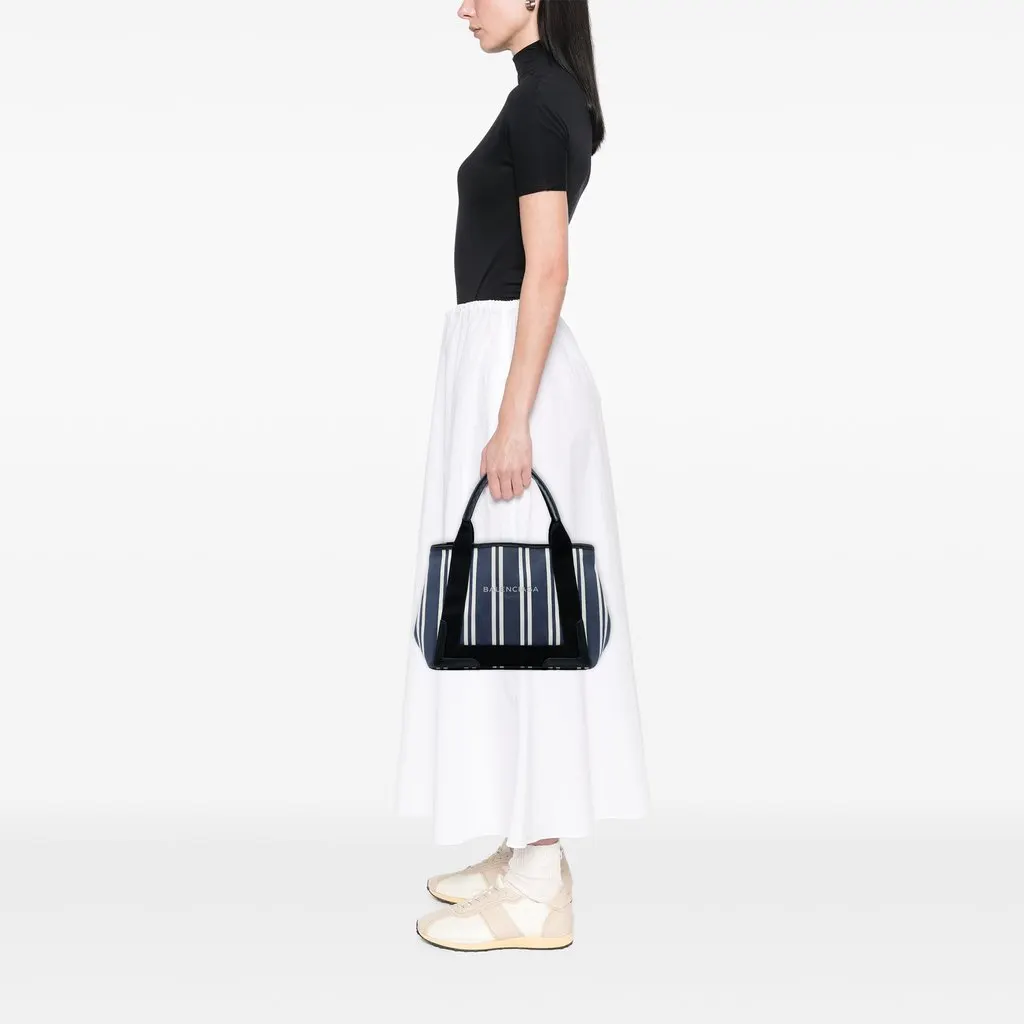 Balenciaga Canvas Striped Navy Cabas S Blue Canvas Very good - Box View