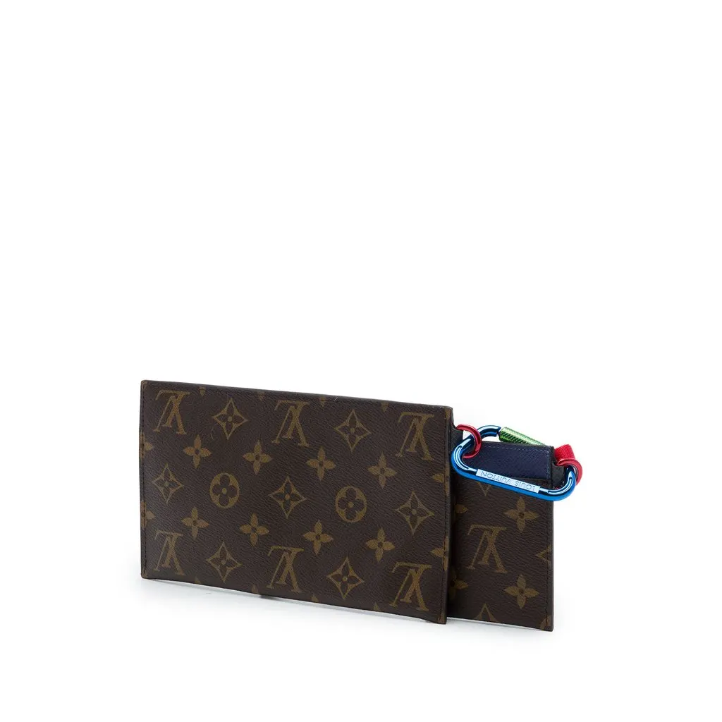 Louis Vuitton Monogram Outdoor Ribbon Pochette Brown Very good - Back View