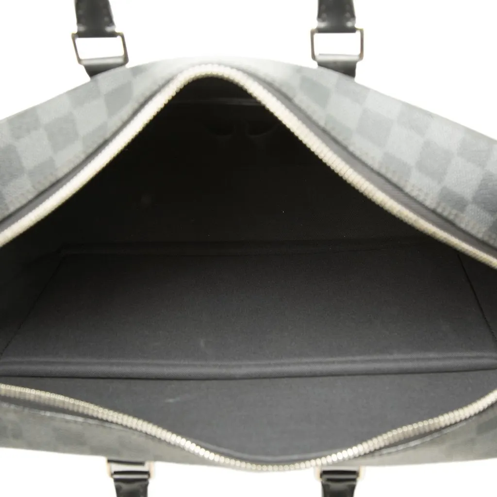 Louis Vuitton Damier Graphite Porte Documents Voyage GM Black Canvas Good - Model View