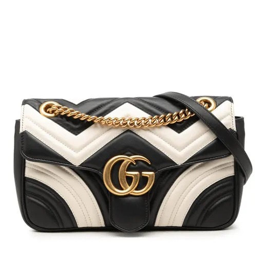 Gucci متوسطة GG Marmont Bicolor Matelasse Calfskin shoulder Bag