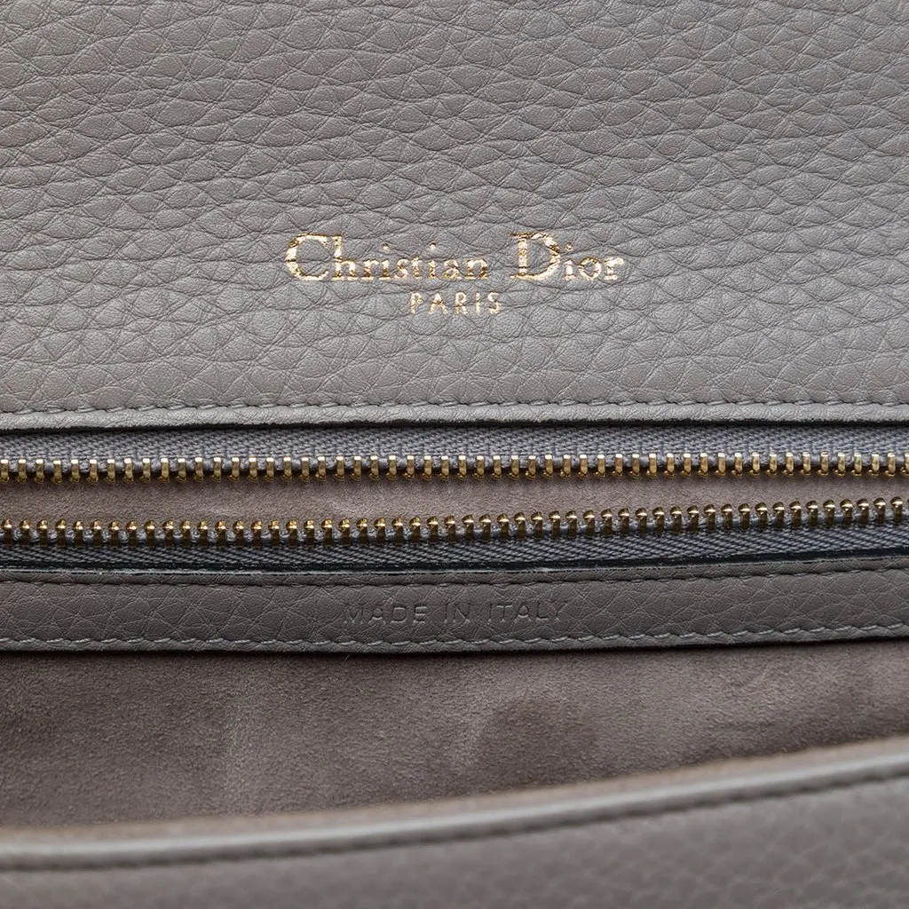 Dior Medium Grained Calfskin Diorama Flap Grey Leather Good - Box View