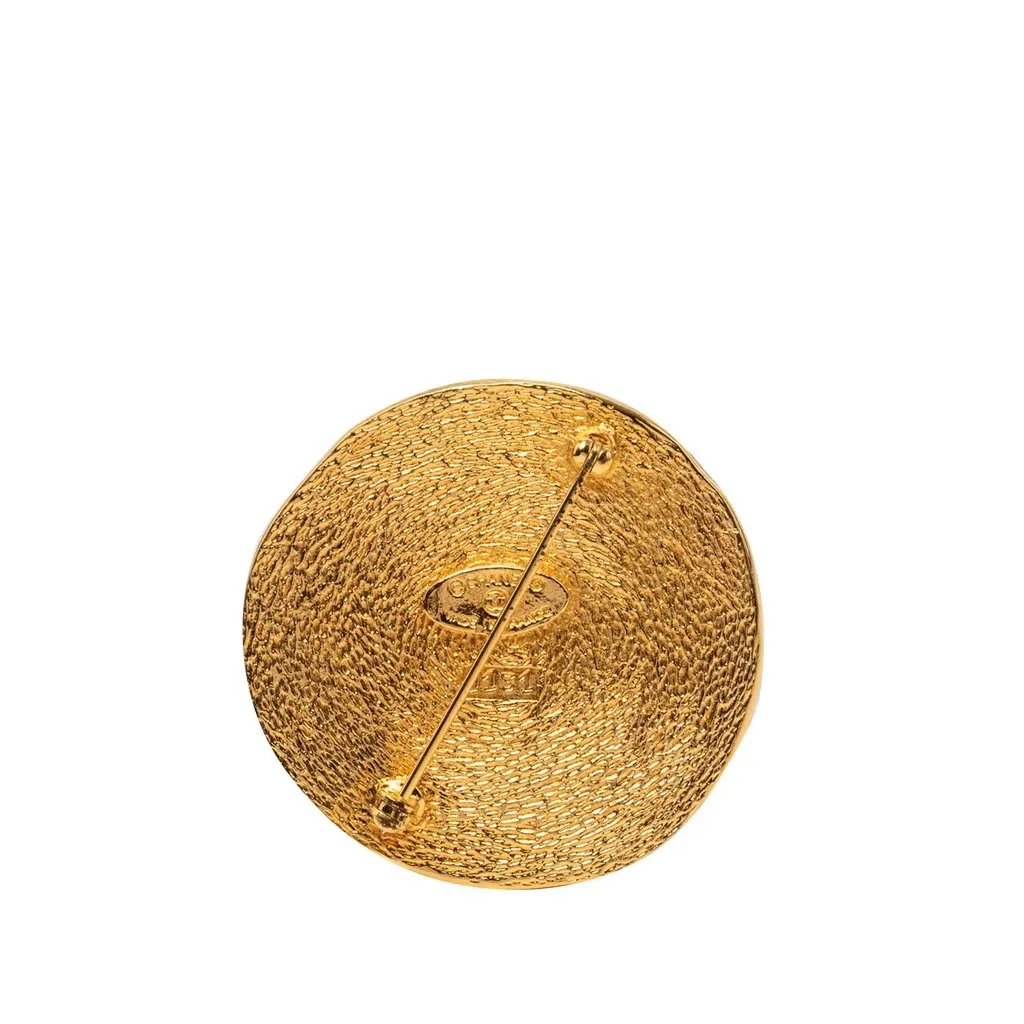 Chanel Gold Plated 31 Rue Cambon Medallion Pin Brooch Gold Metal Very good - Back View