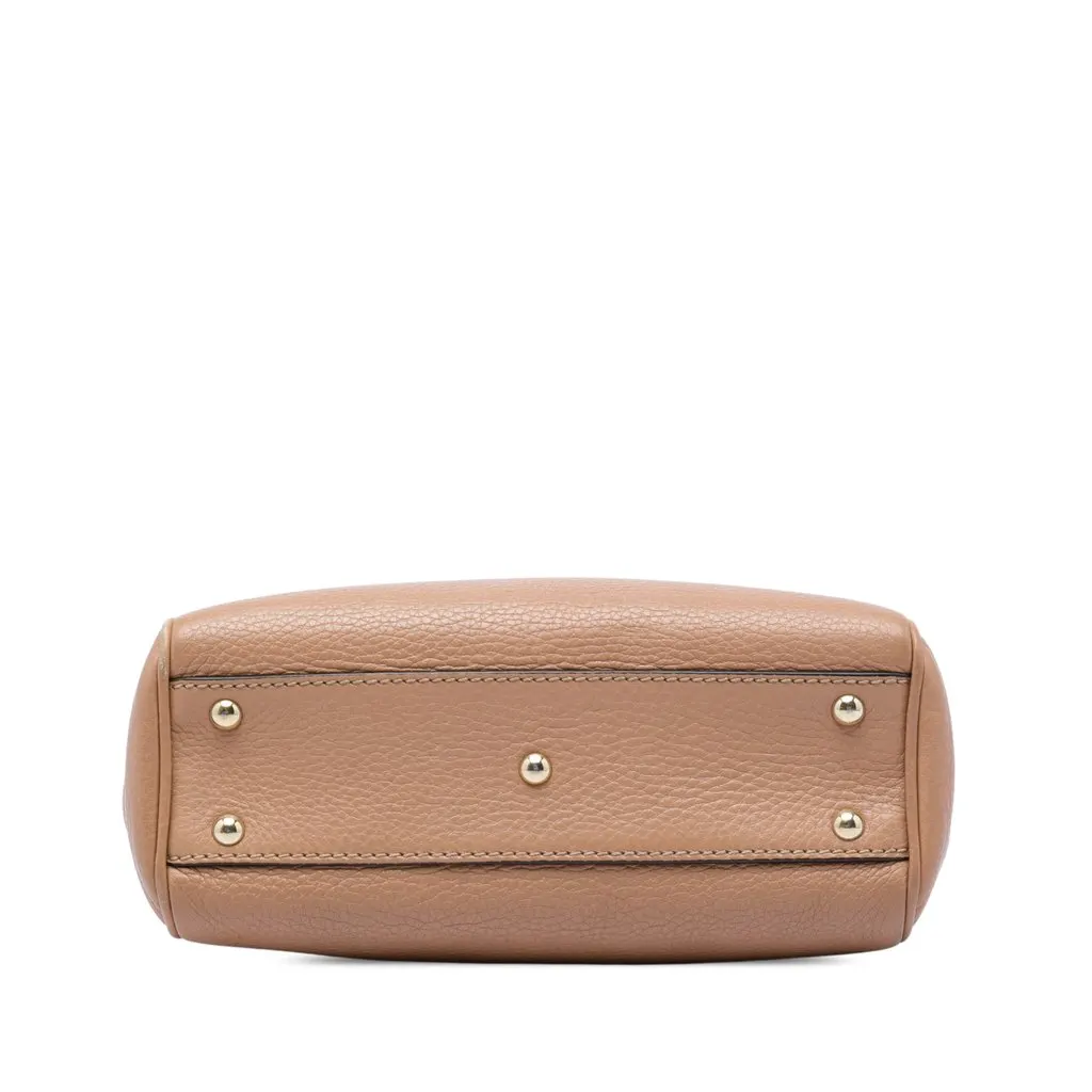 Gucci Mini Calfskin Bamboo Shopper Satchel Brown Leather Very good - Inside View
