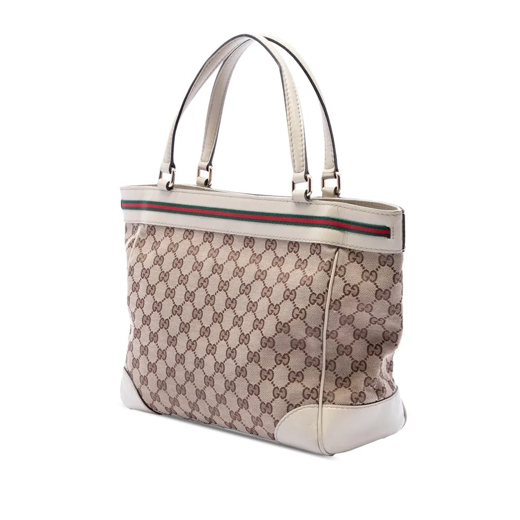 Gucci GG Canvas Web Mayfair Tote Beige Very good - Back View