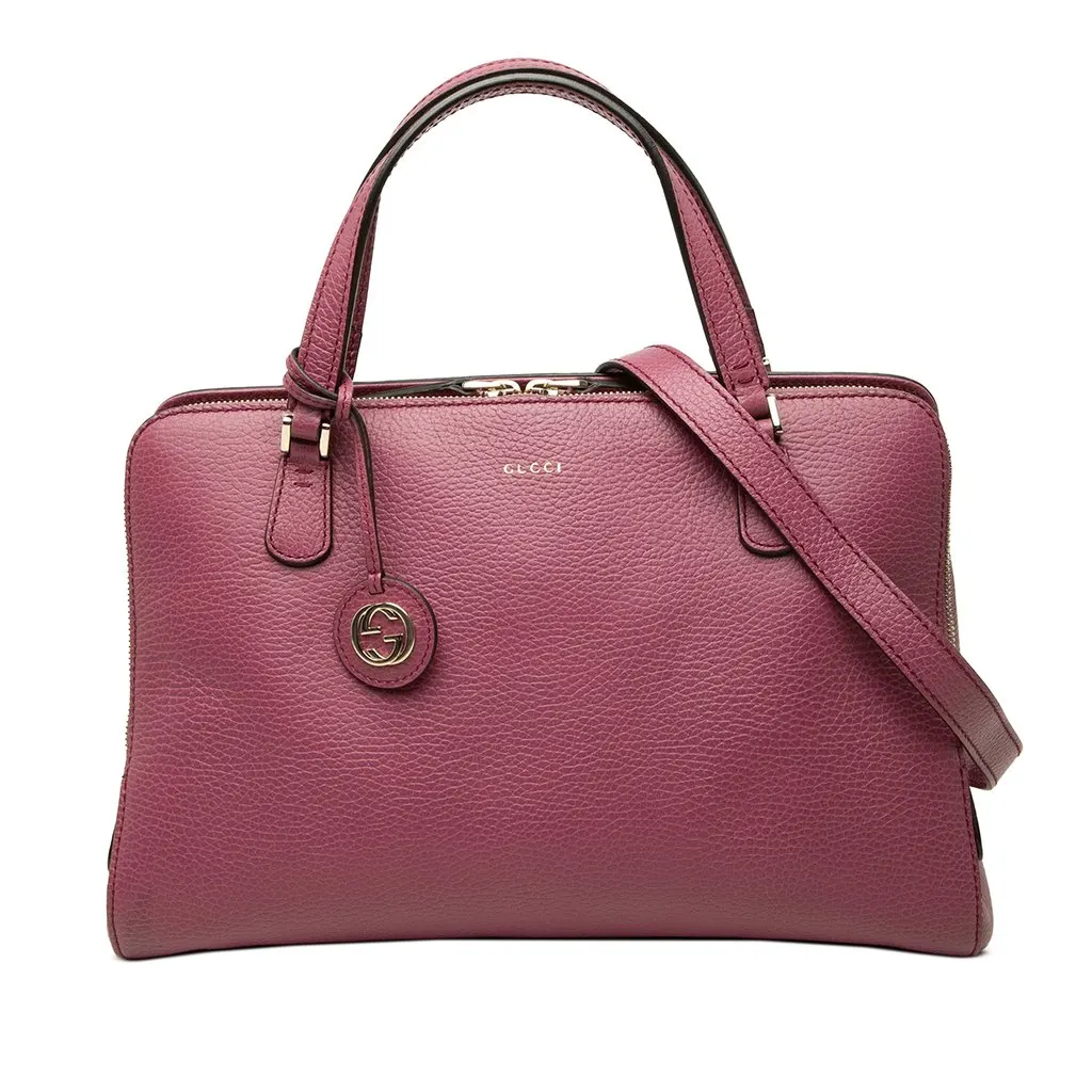 Gucci Dollar Calfskin Lady Satchel Pink Leather Very good - Front View