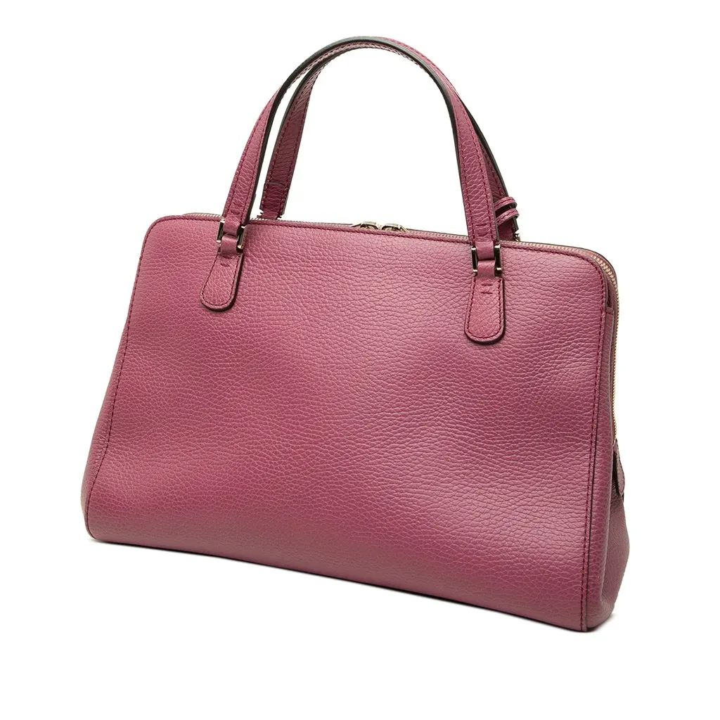 Gucci Dollar Calfskin Lady Satchel Pink Leather Very good - Back View