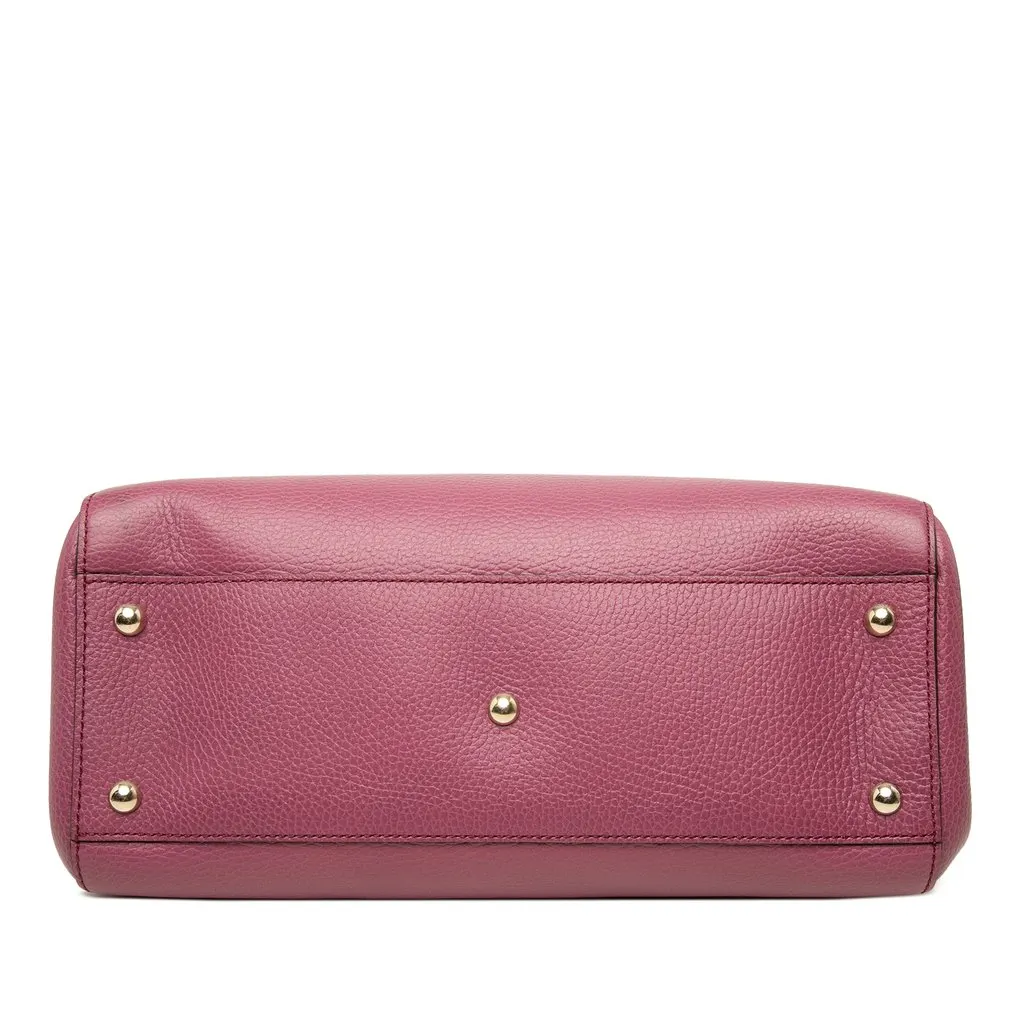 Gucci Dollar Calfskin Lady Satchel Pink Leather Very good - Inside View
