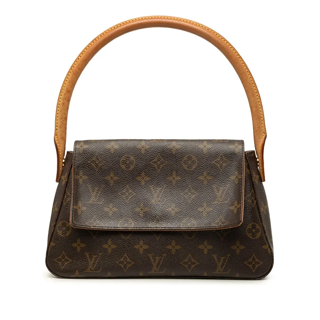 Louis Vuitton Monogram Mini Looping Brown Canvas Good - Front View