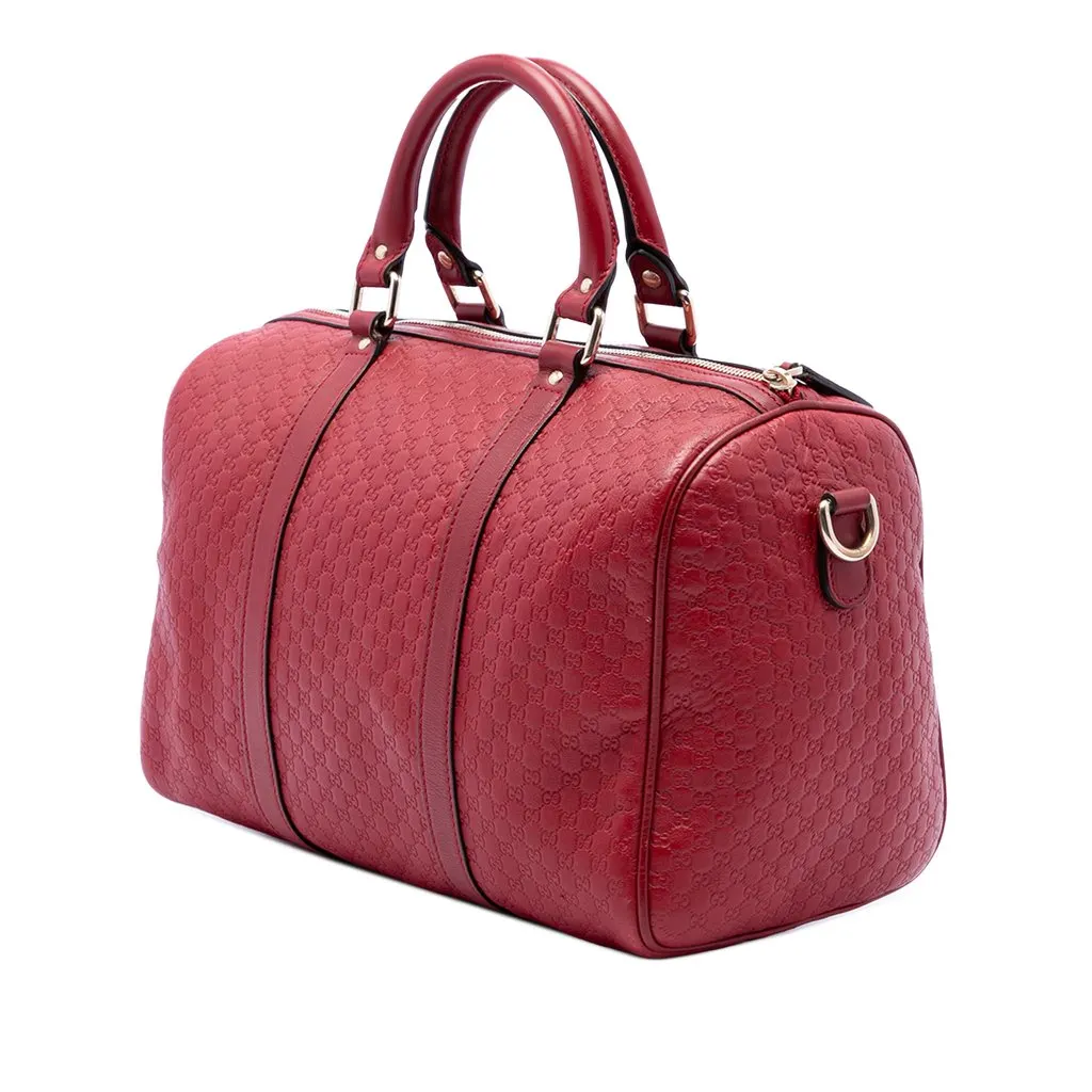 Gucci Medium Microguccissima Boston Bag Red Leather Good - Back View