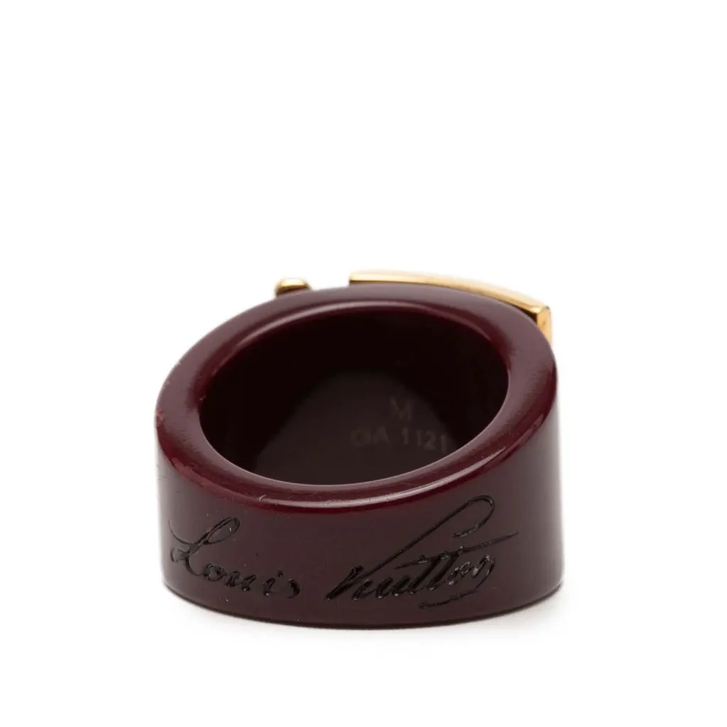 Louis Vuitton Resin Gold Plated Lock Me Ring M Red Plastic Very good - Box View