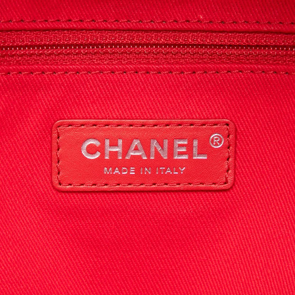 Chanel Quilted Canvas Front Pocket Fringe Backpack Red Canvas Very good - Box View