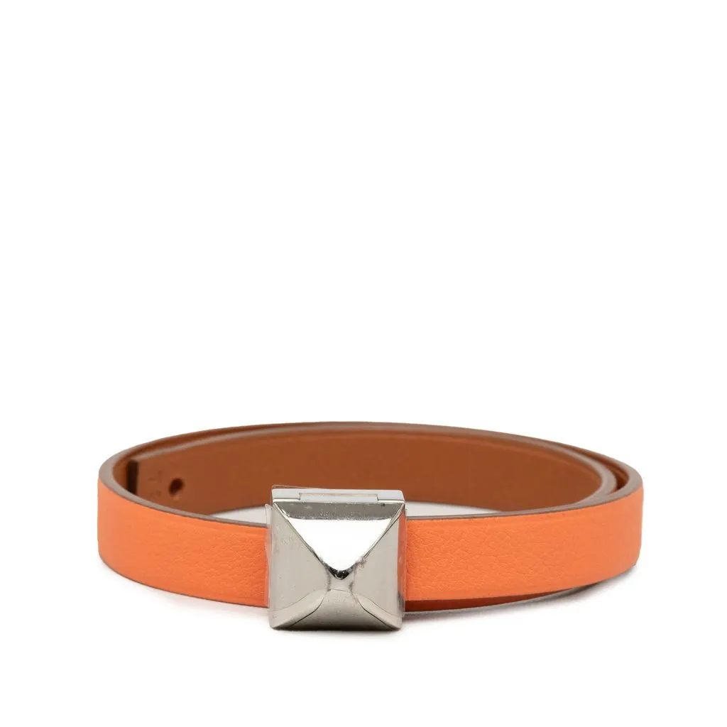 Hermès Swift Medor Infini Double Tour Bracelet T2 Orange Leather Very good - Front View