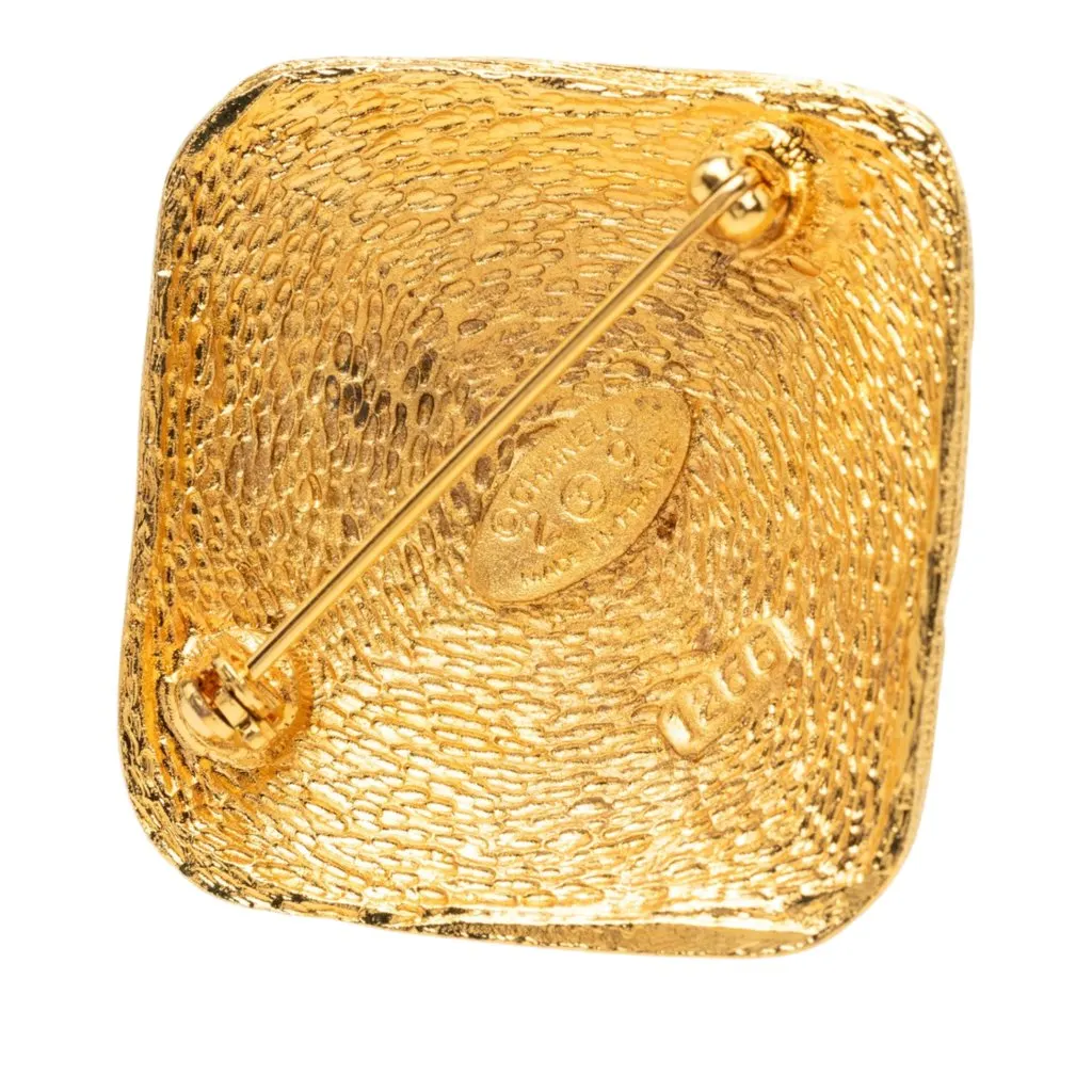 Chanel CC Gold Plated Diamond Brooch Gold Metal Very good - Inside View