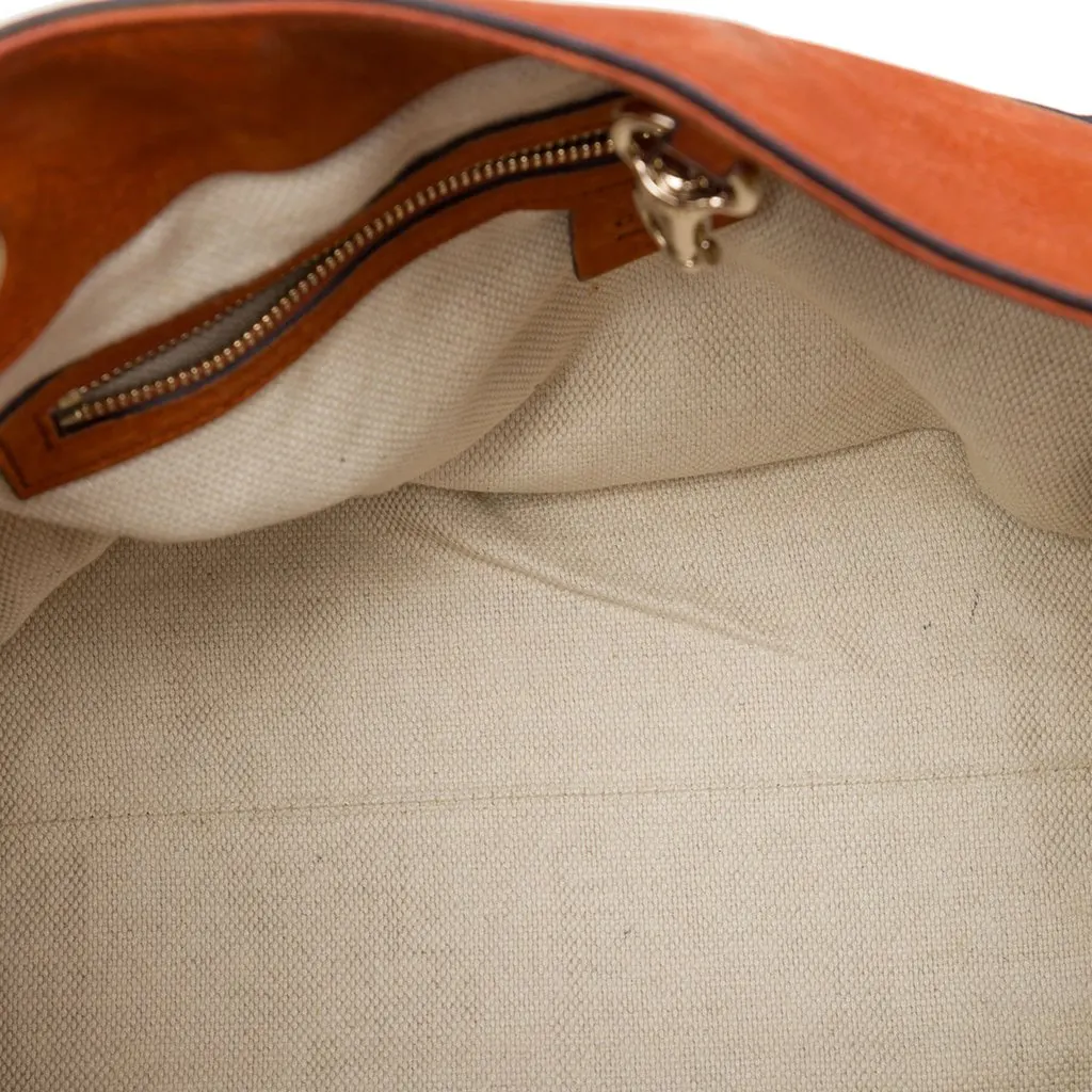 Gucci Medium Nubuck Leather Soho Chain Tote Orange Leather Very good - Model View