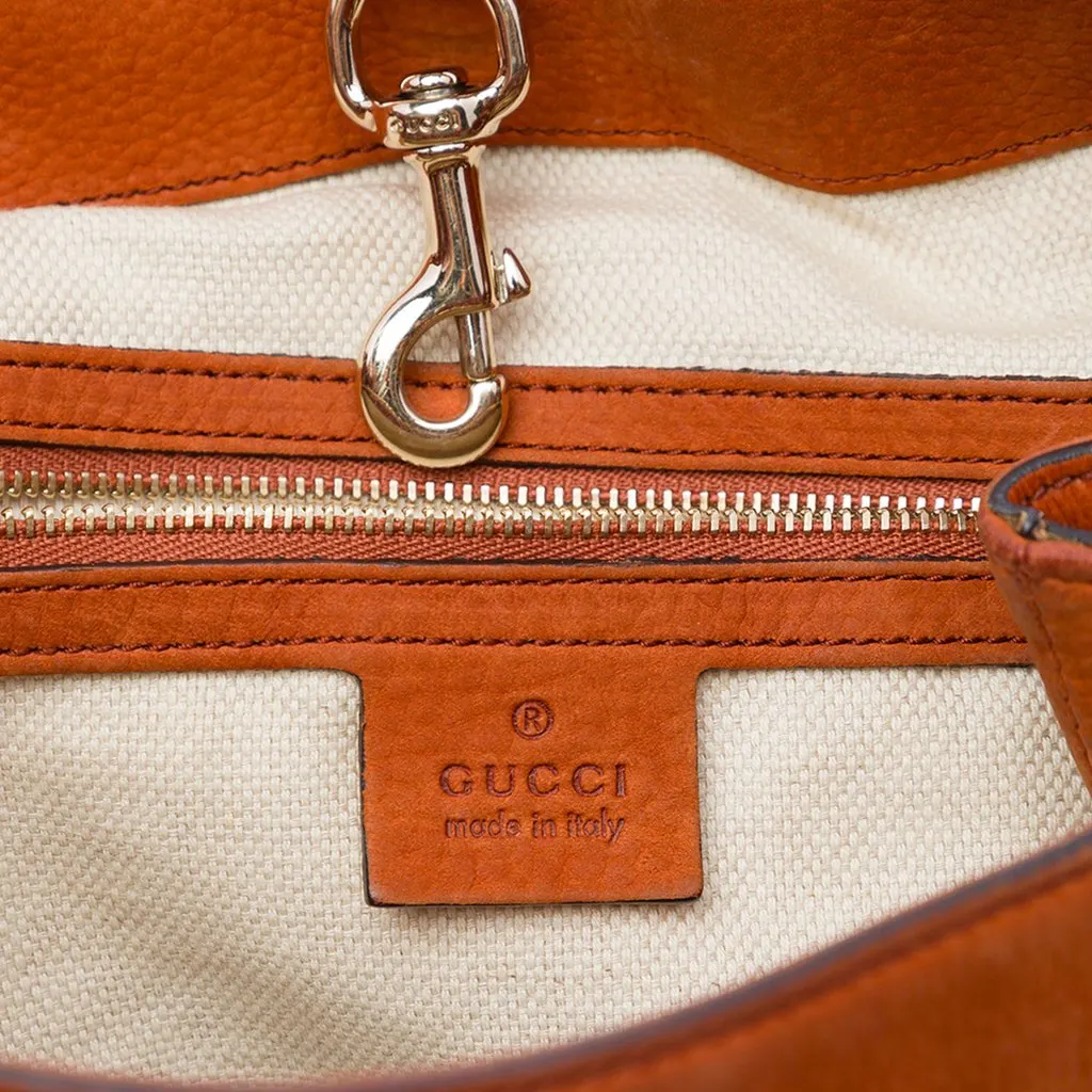 Gucci Medium Nubuck Leather Soho Chain Tote Orange Leather Very good - Box View