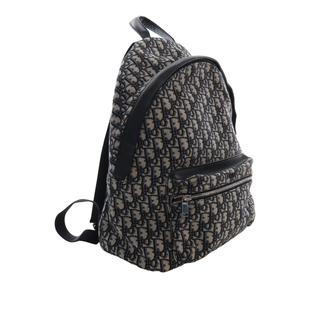 Dior Oblique Canvas Rider Backpack Blue Very good - Back View