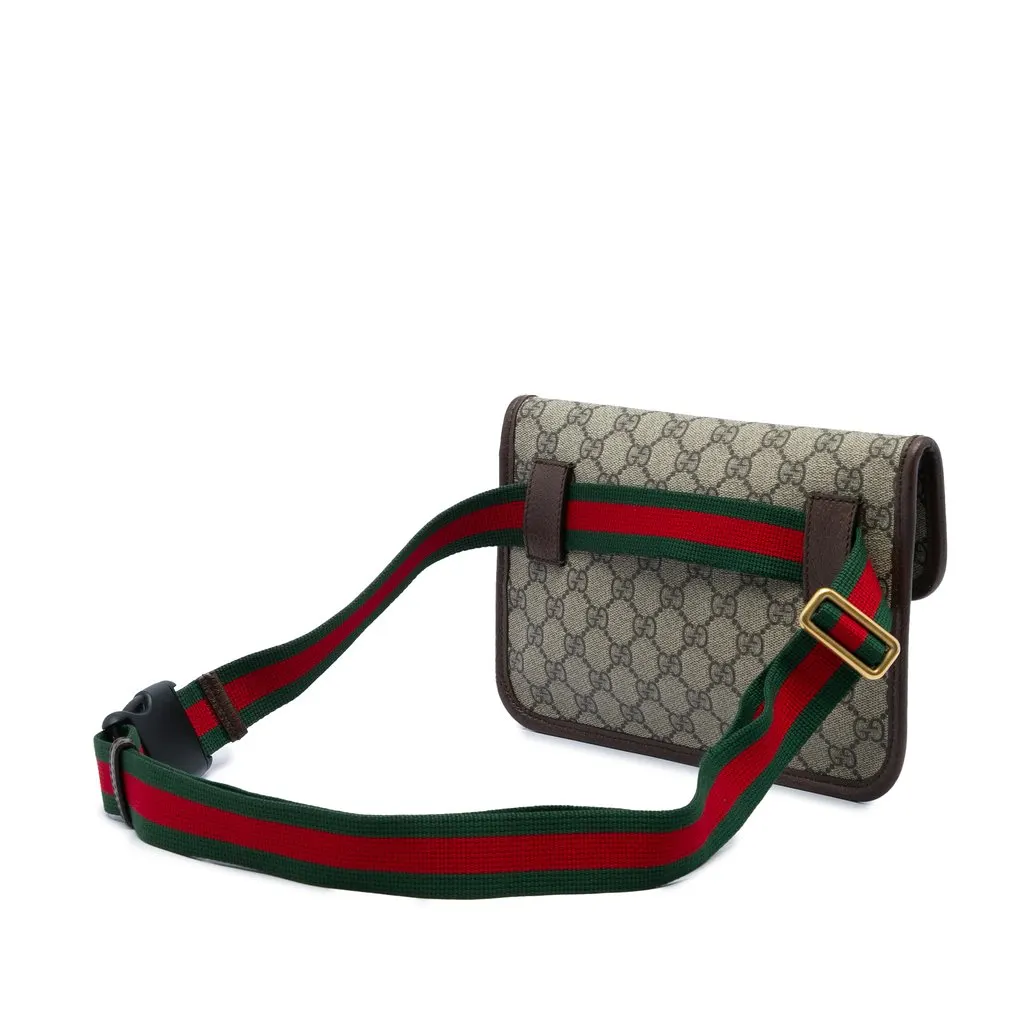 Gucci GG Supreme Web Neo Vintage Belt Bag Beige Canvas Good - Back View