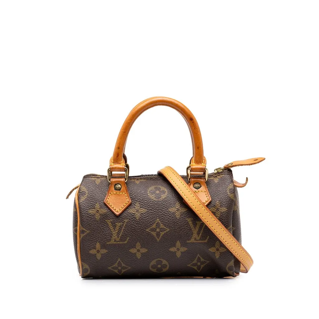 Louis Vuitton Monogram Nano Speedy Brown Canvas Good - Front View