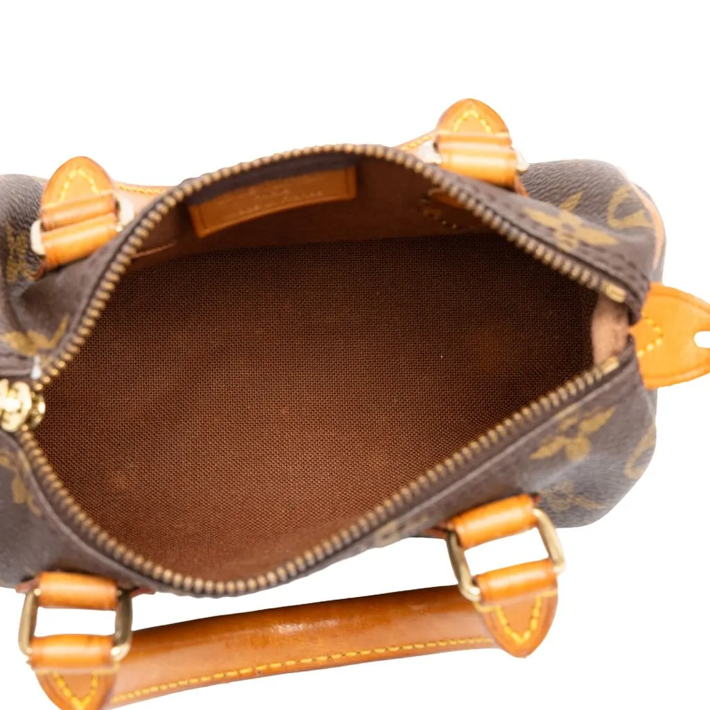 Louis Vuitton Monogram Nano Speedy Brown Canvas Good - Model View