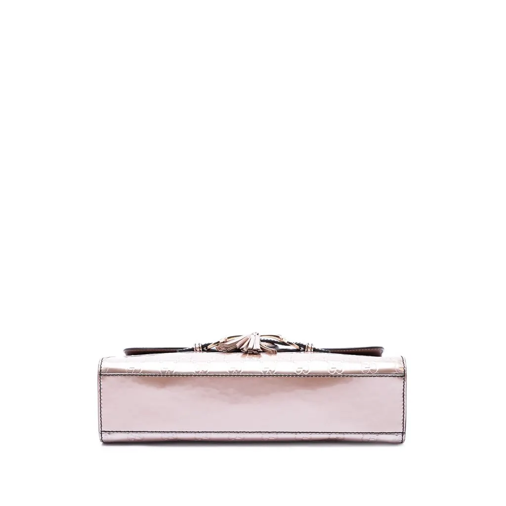 Gucci Medium Guccissima Patent Emily Shoulder Bag Pink Leather Very good - Inside View