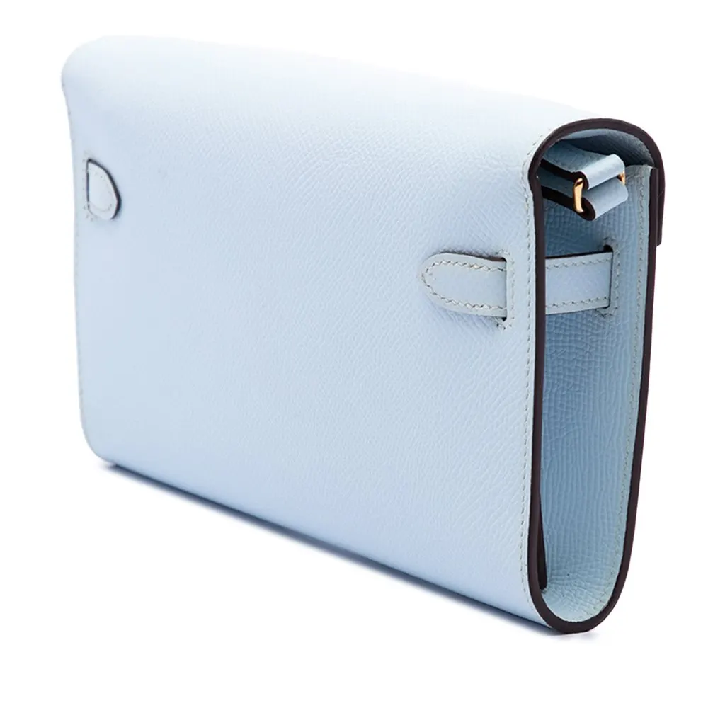 Hermès Epsom Kelly To Go Wallet Blue Leather Very good - Back View