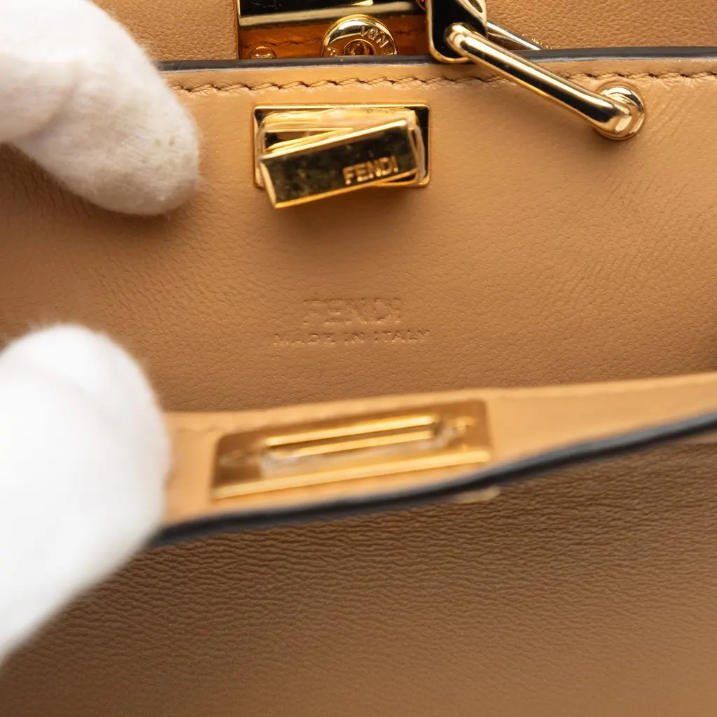 Fendi Nano Calfskin Peekaboo ISeeU Maxi Handle Satchel Brown Leather Very good - Box View