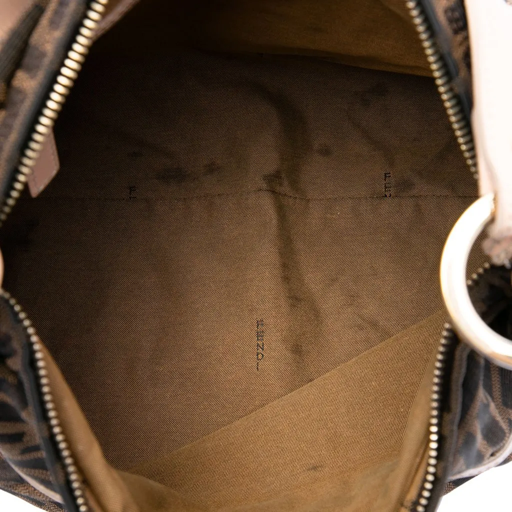 Fendi Zucca Canvas Chef Shoulder Bag Brown Very good - Model View