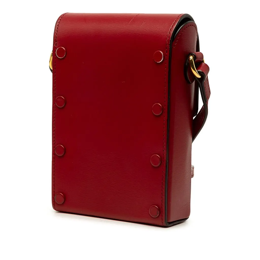Gucci Mini Calfskin Horsebit 1955 Crossbody Red Leather Good - Back View