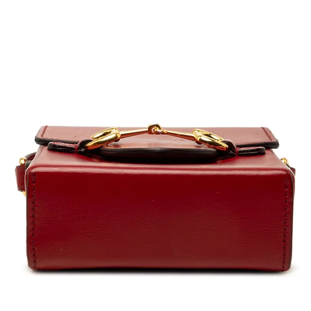 Gucci Mini Calfskin Horsebit 1955 Crossbody Red Leather Good - Inside View