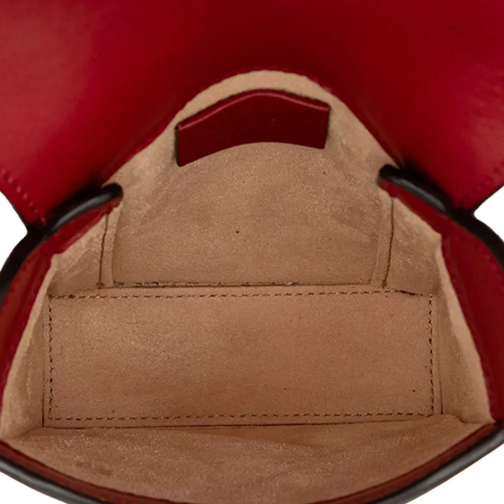 Gucci Mini Calfskin Horsebit 1955 Crossbody Red Leather Good - Model View